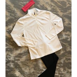 Lightweight quarter zip white fleece